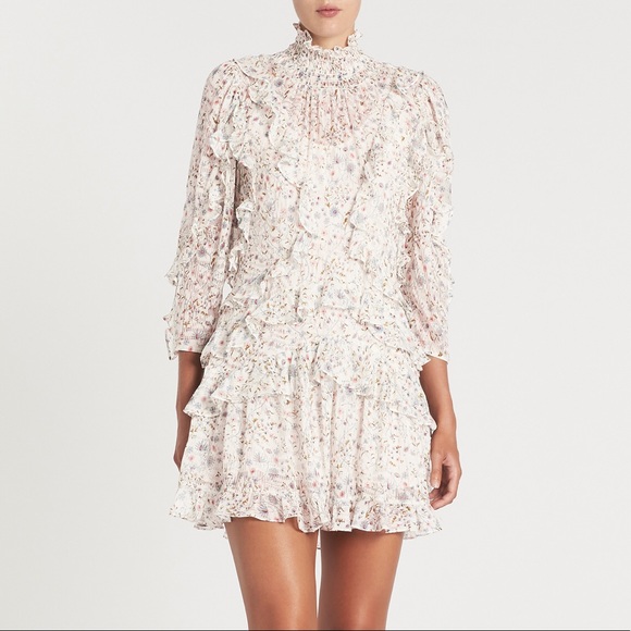 rebecca taylor vivianna ruffled floral dress